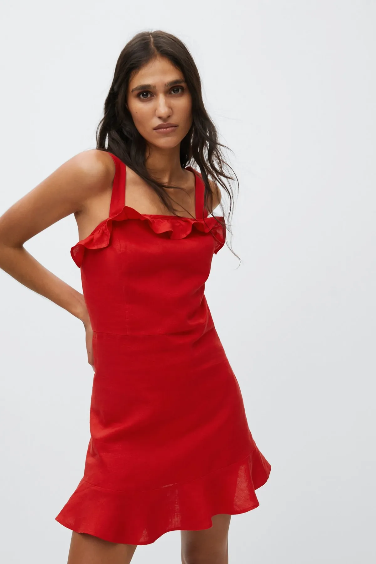 MANGO  Rotes Damenkleid 37050254
