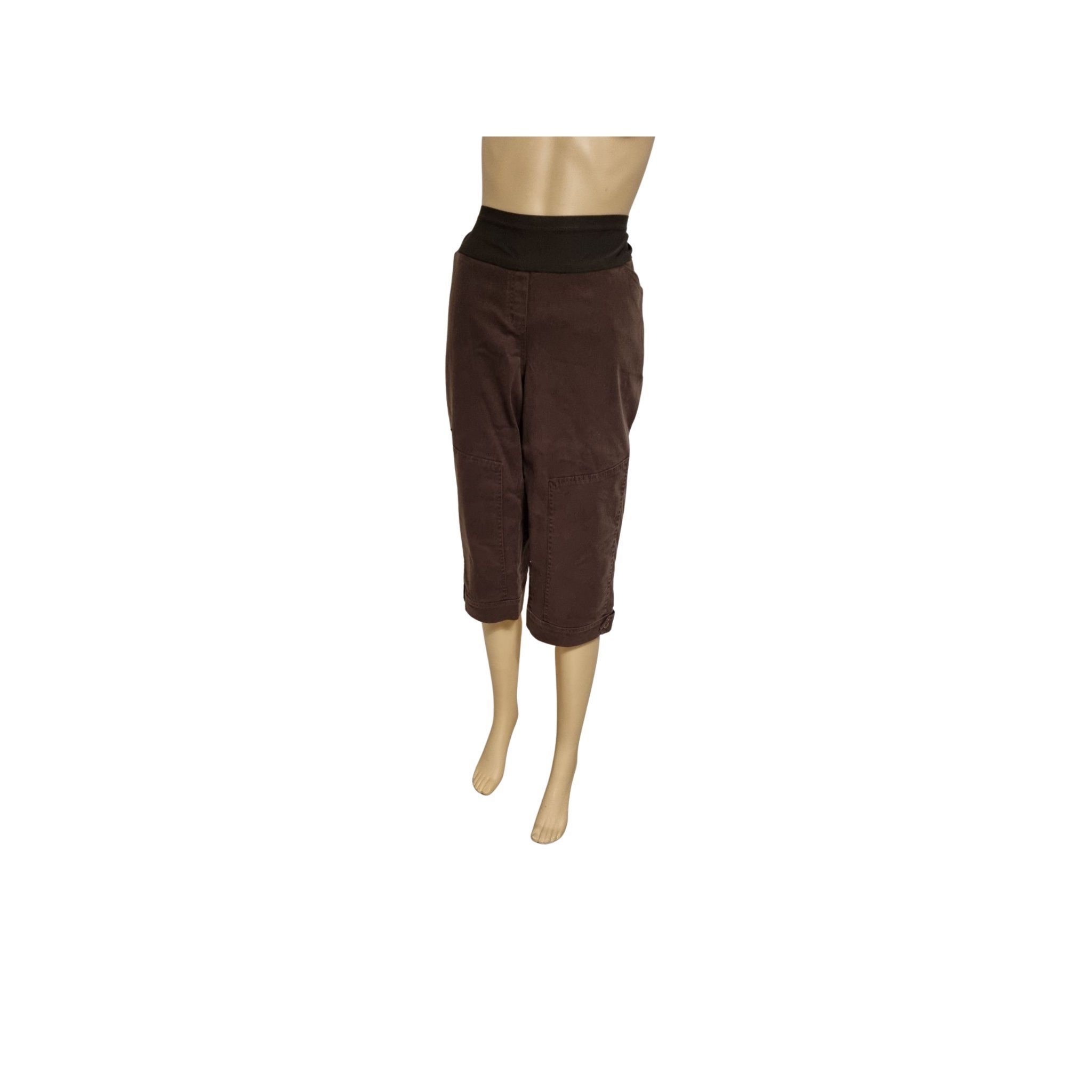 christoff Umstandshose ORA-22201 braun Knickers kurz Nabelhöhe