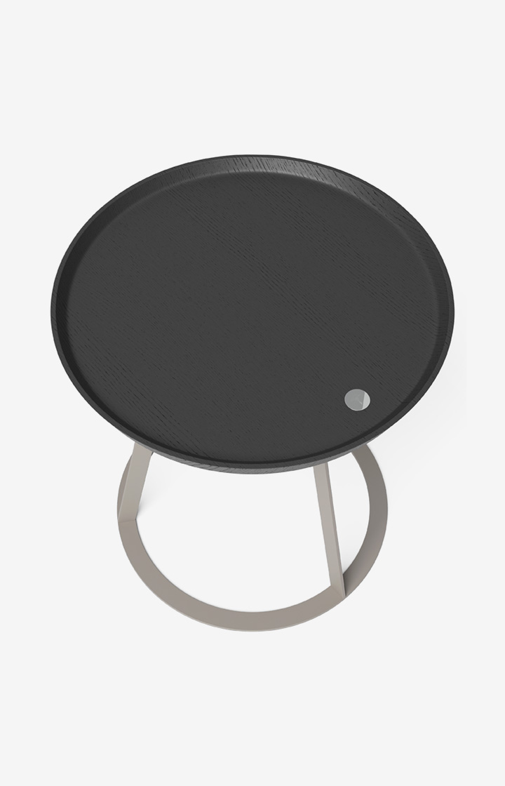 Beistelltisch JOOP! ROUND mit Raucheichenplatte, 45 x 47 cm in Taupe/Anthrazit