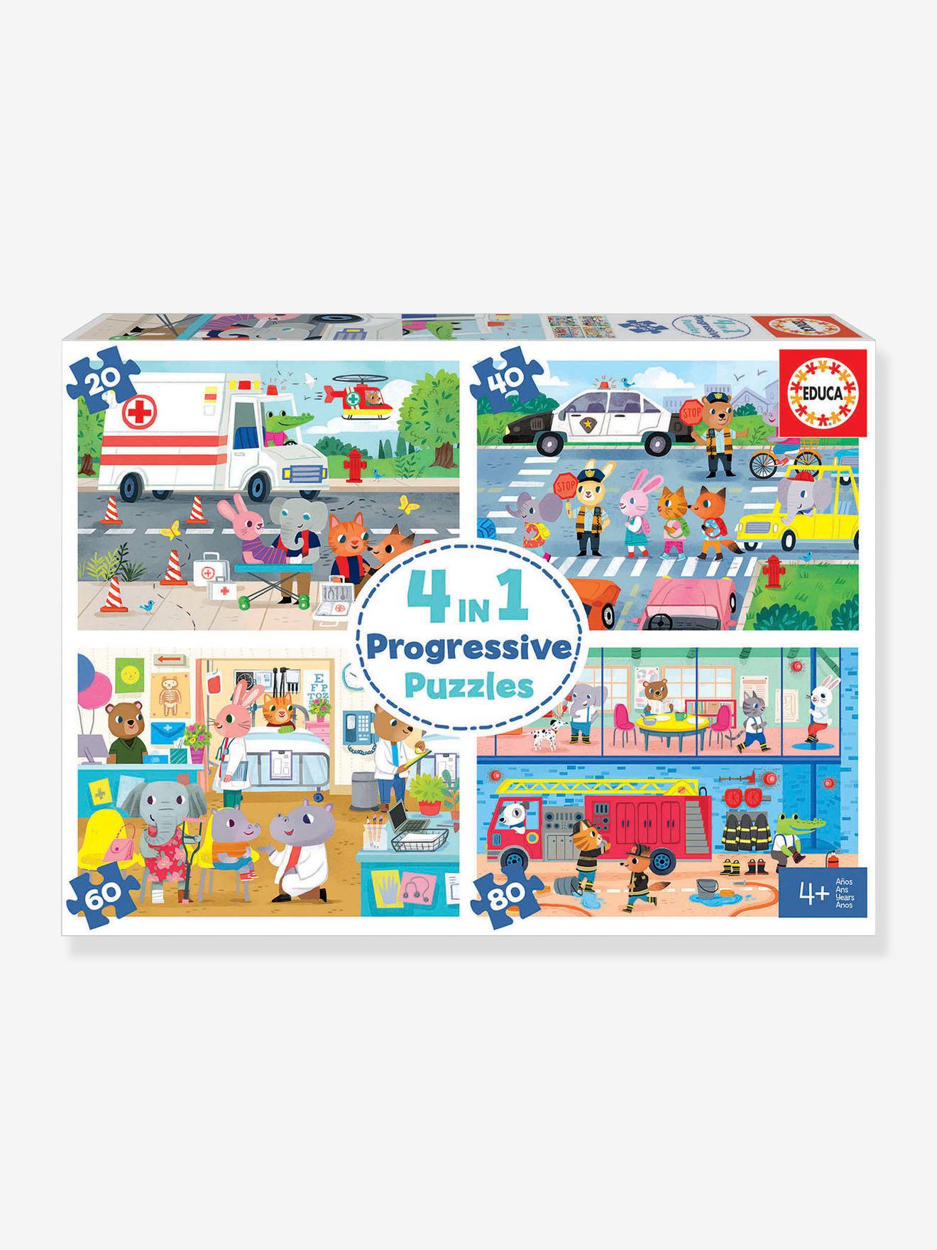 Educa 4er-Set Puzzles EDUCA Helden in Aktion - weiß