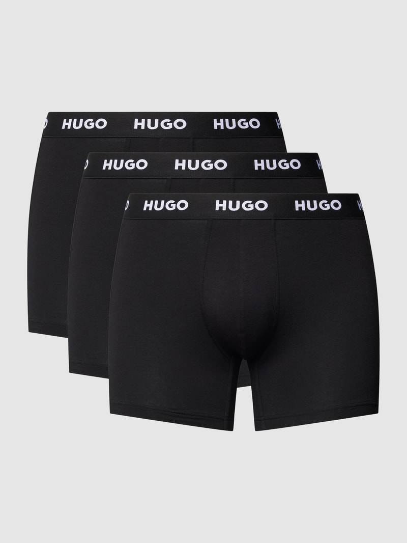 Trunks mit elastischem Logo-Bund im 3er-Pack in schwarz
