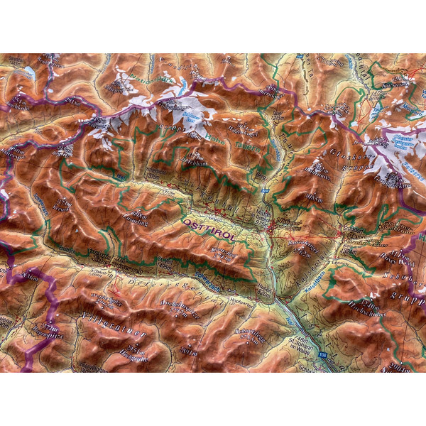 RELIEF TIROL 1:325.000 MIT NATURHOLZRAHMEN - Karte
