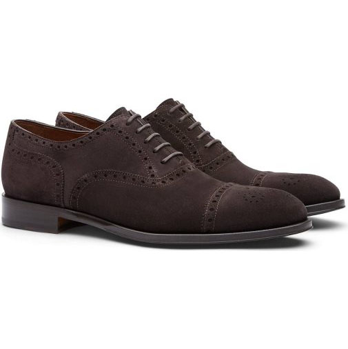 Lottusse Oxford Aus Kalbsveloursleder In Mokka