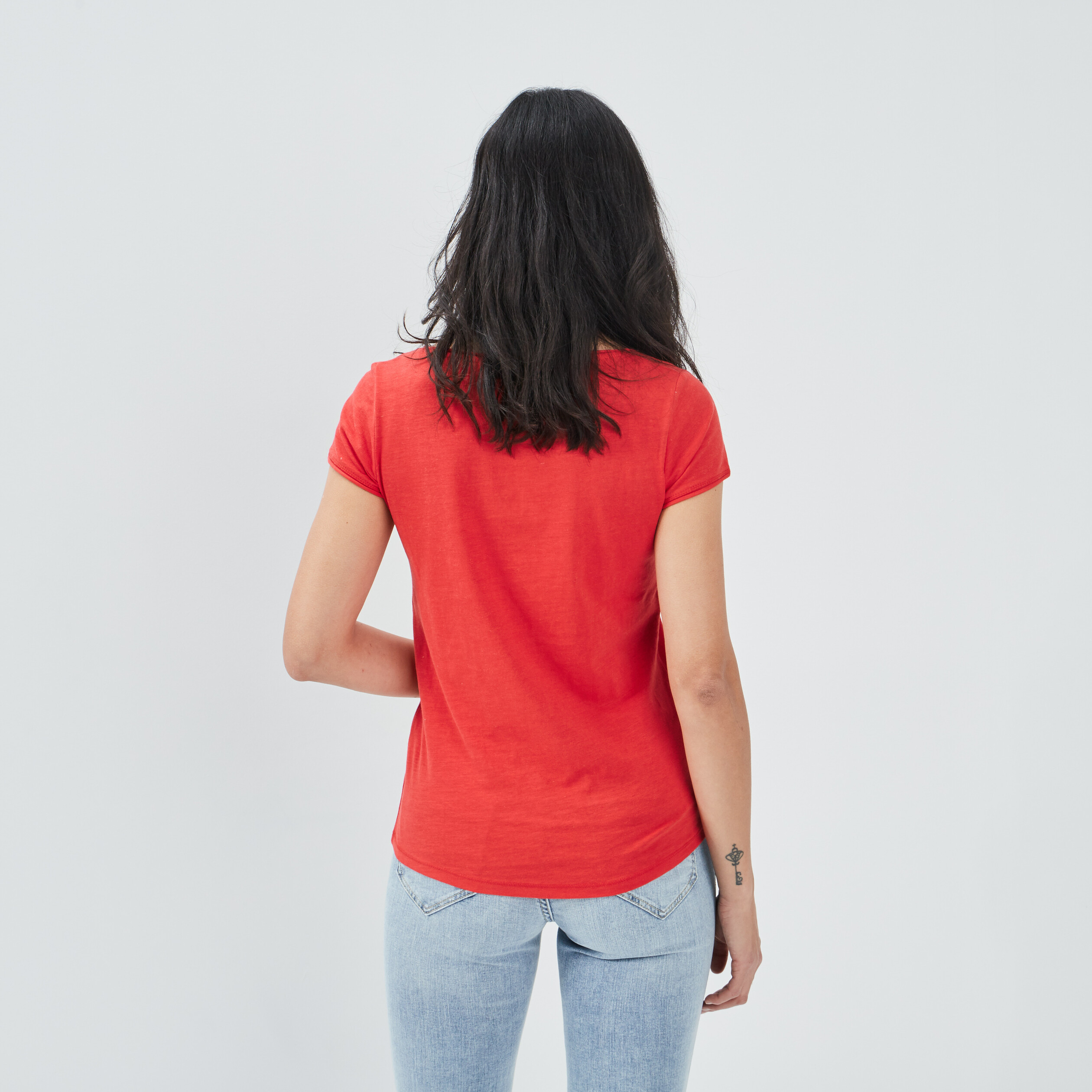 T-shirt manches courtes Creeks rouge femme | La Halle