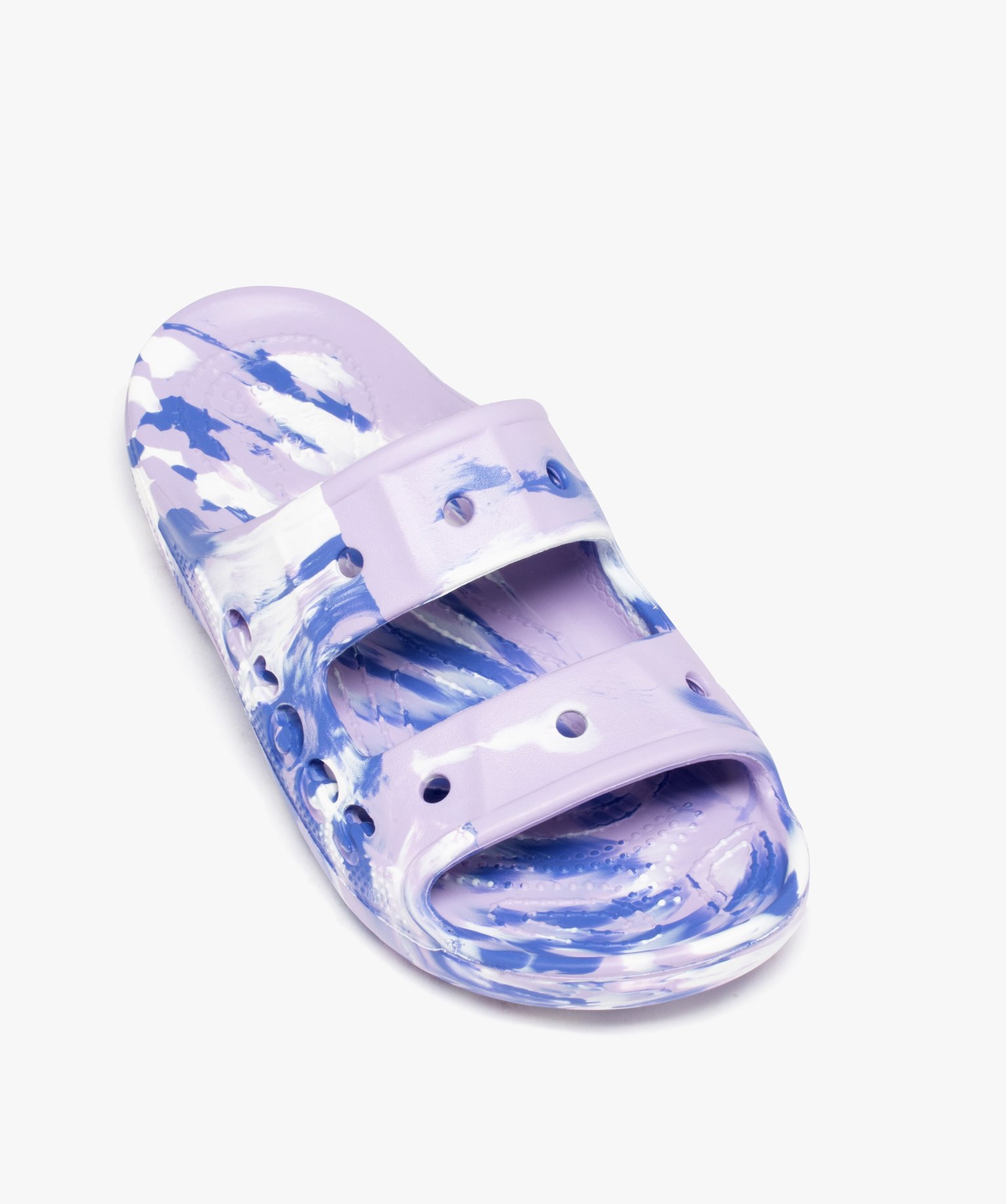 Mules de piscine femme à double brides perforées - Crocs violet | GEMO