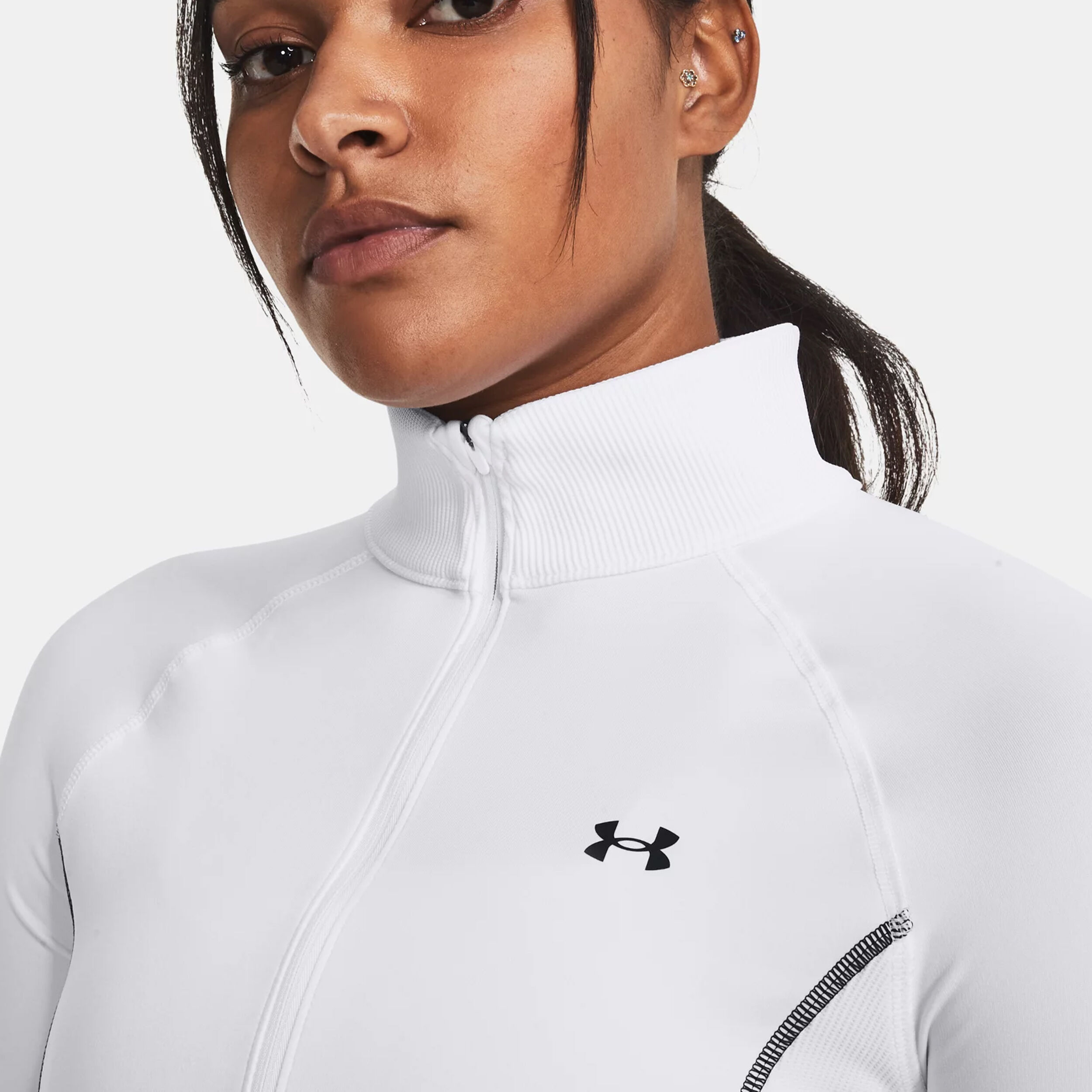 CW Half-Zip Longsleeve Damen - Weiß