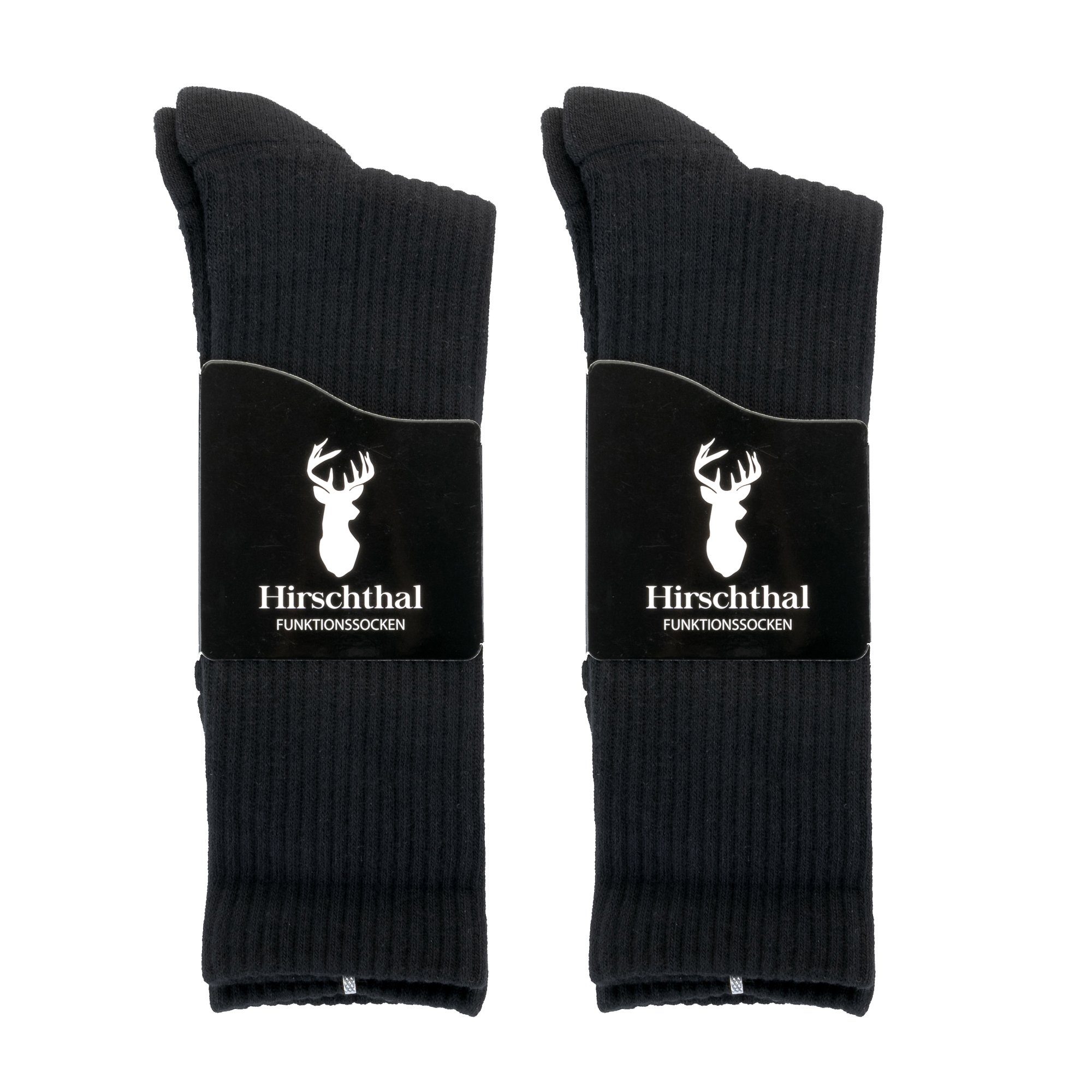 Hirschthal Funktionssocken 2, 4, 8 Paar Funktionssocken Sportsocken Socken Schwarz (2-Paar) Atmungsaktiv