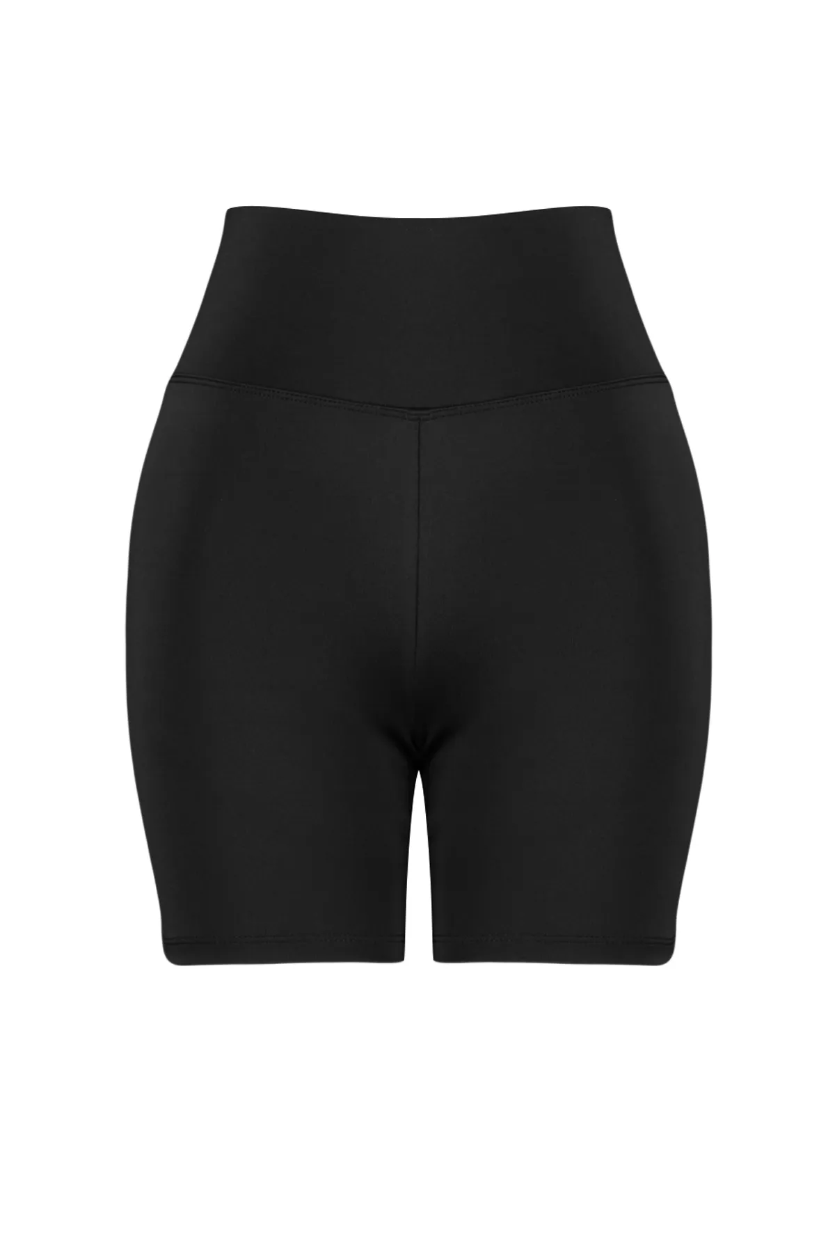 Trendyol Collection  Schwarze, elastische Push-Up-Shorts mit weiter Taille und extralangem gestricktem Bund/kurze Leggings THMSS24TY00038
