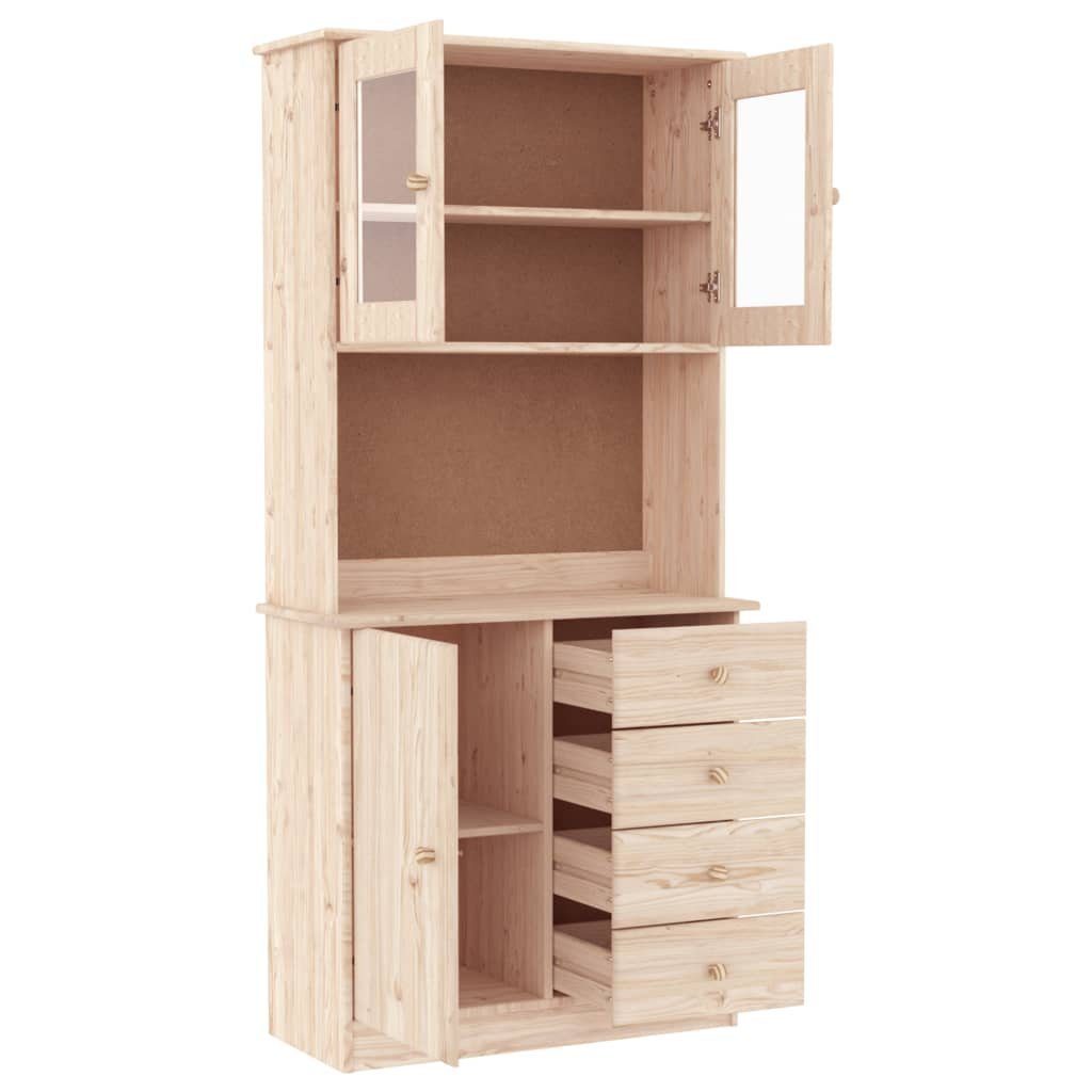 vidaXL Sideboard Highboard ALTA 77x35x165 cm Massivholz Kiefer (1 St)