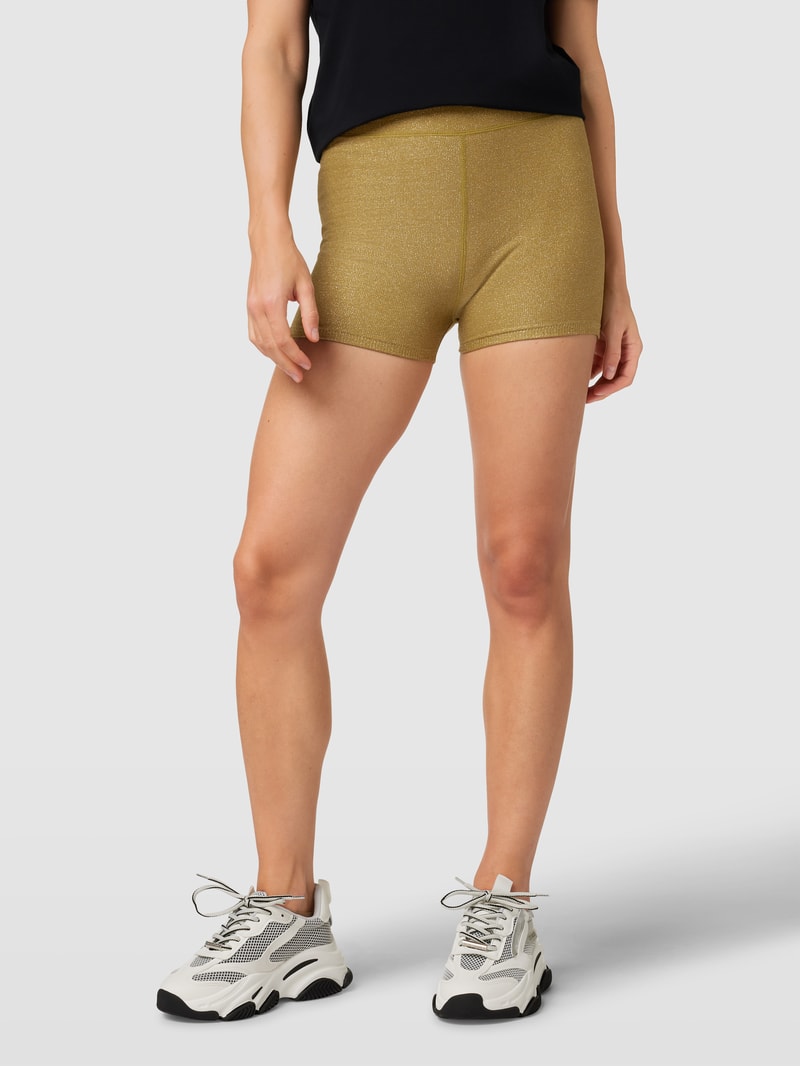 Shorts mit Effektgarn Modell 'LUREX ROXY' in lindgrün