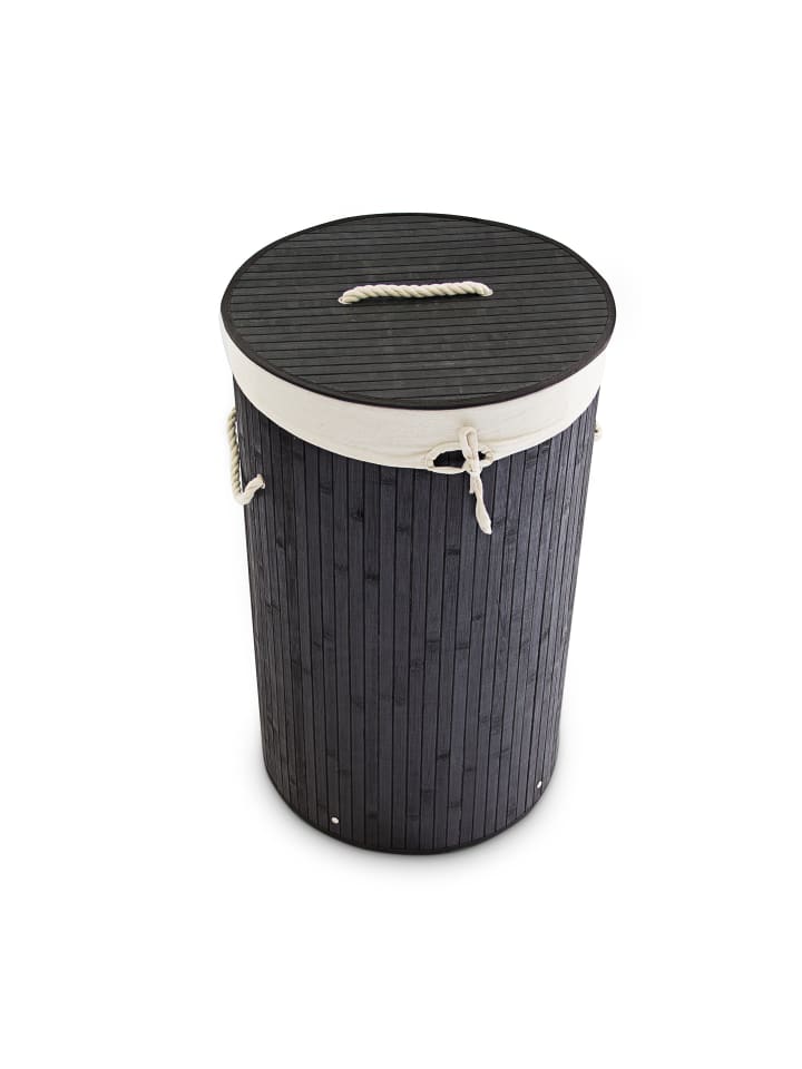 relaxdays Wäschekorb in Schwarz - (H)65 x Ø41 cm günstig kaufen onesize