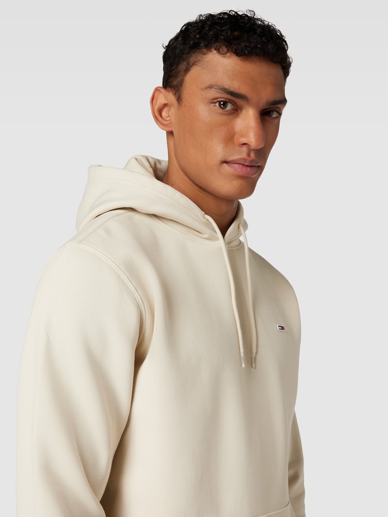 Hoodie mit Label-Stitching in beige