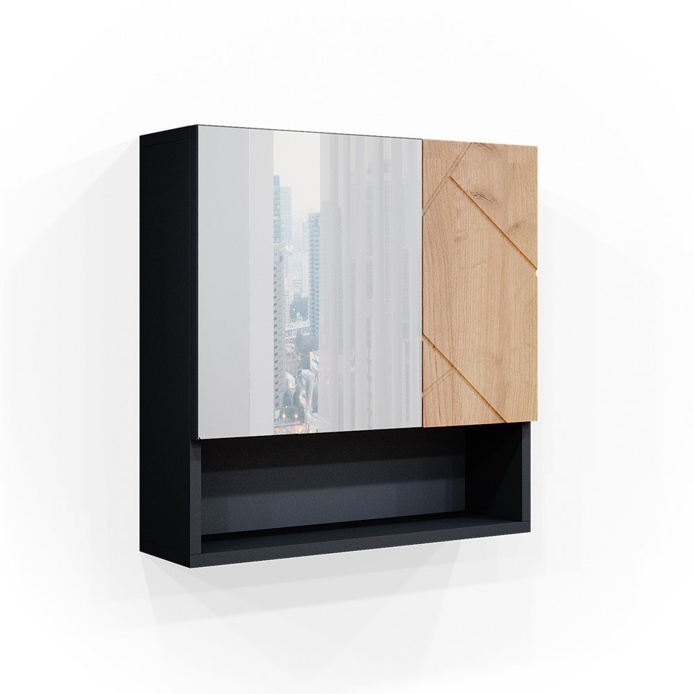 Vicco Spiegelschrank Badspiegel Badschrank IRMA Anthrazit / Goldkraft