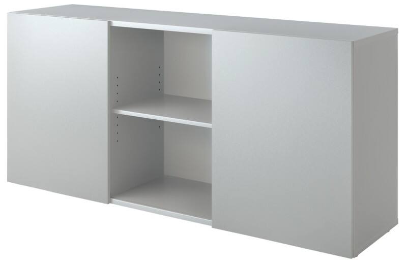 Hammerbacher Schiebetürenschrank 2FH Grau, Silber 1.600 x 420 x 748 mm V1780/5/S