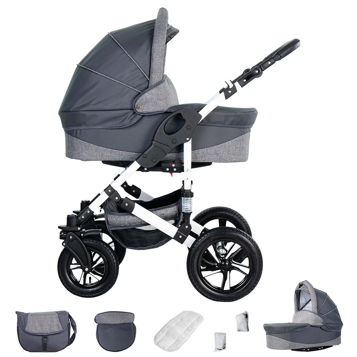 Hamburg | 3 in 1 Kombi Kinderwagen Komplettset | Luftreifen Kombikinderwagen