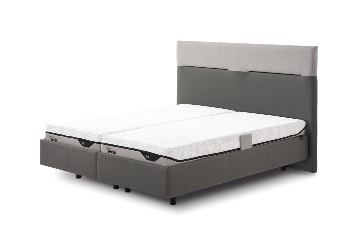 Tempur Boxspringbett Flat Pro SmartCool starr Grau 180 x 200 cm
