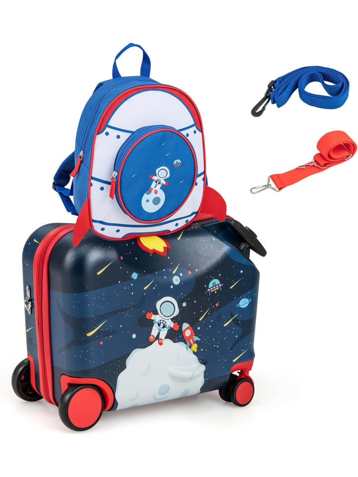 COSTWAY 2 tlg. Kinderkoffer Rucksack in Anthrazit günstig kaufen onesize