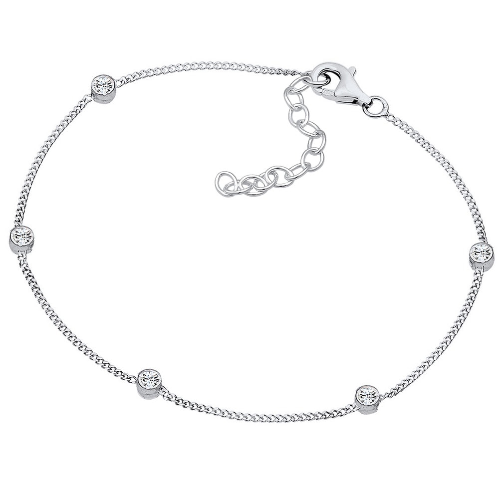 Elli Elli Bracelet Femme Modernes de Base avec les Cristaux en Argent Sterling 925 Bracelet