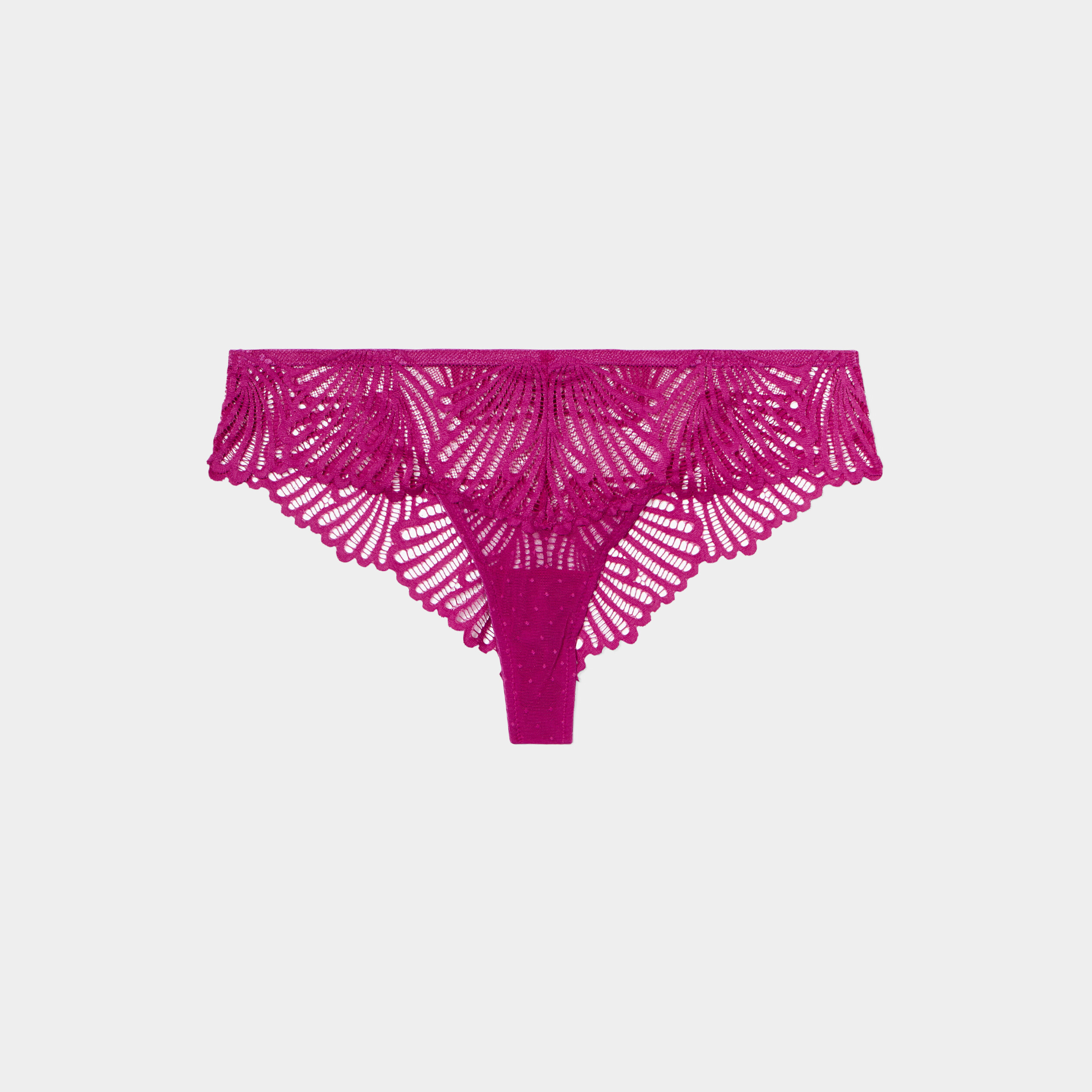 Tanga en dentelle Ingrid violet femme grande taille | La Halle