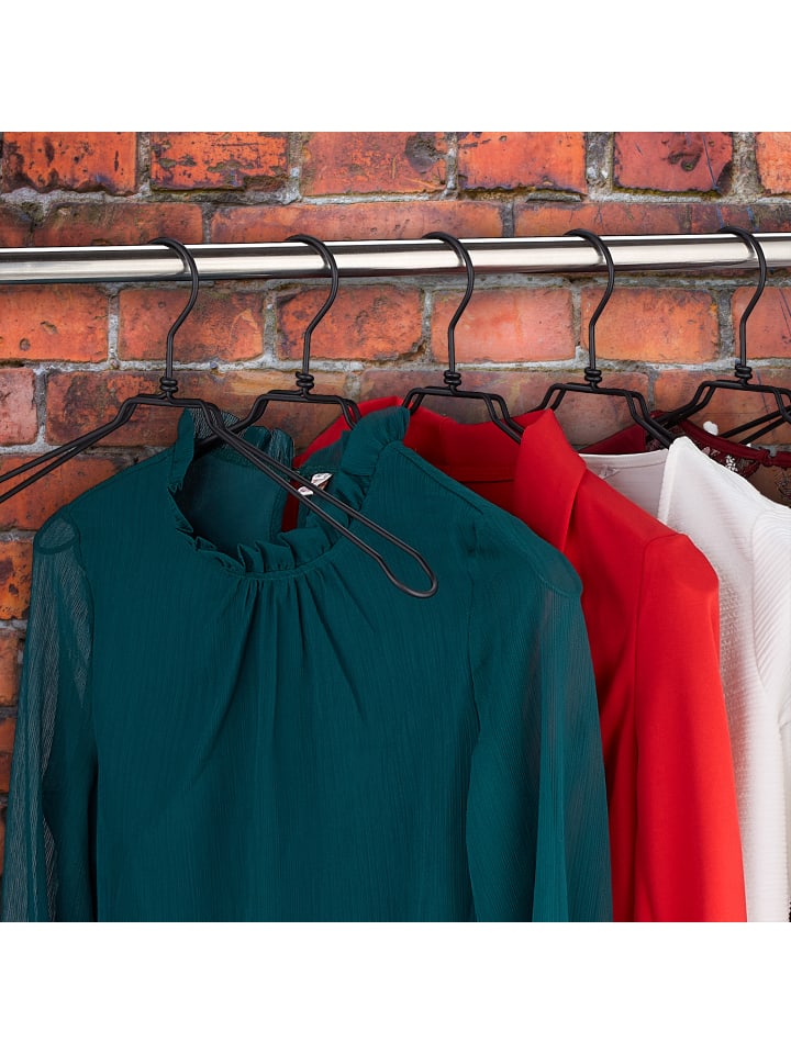 relaxdays 12er-Set: Kleiderbügel in Schwarz günstig kaufen onesize