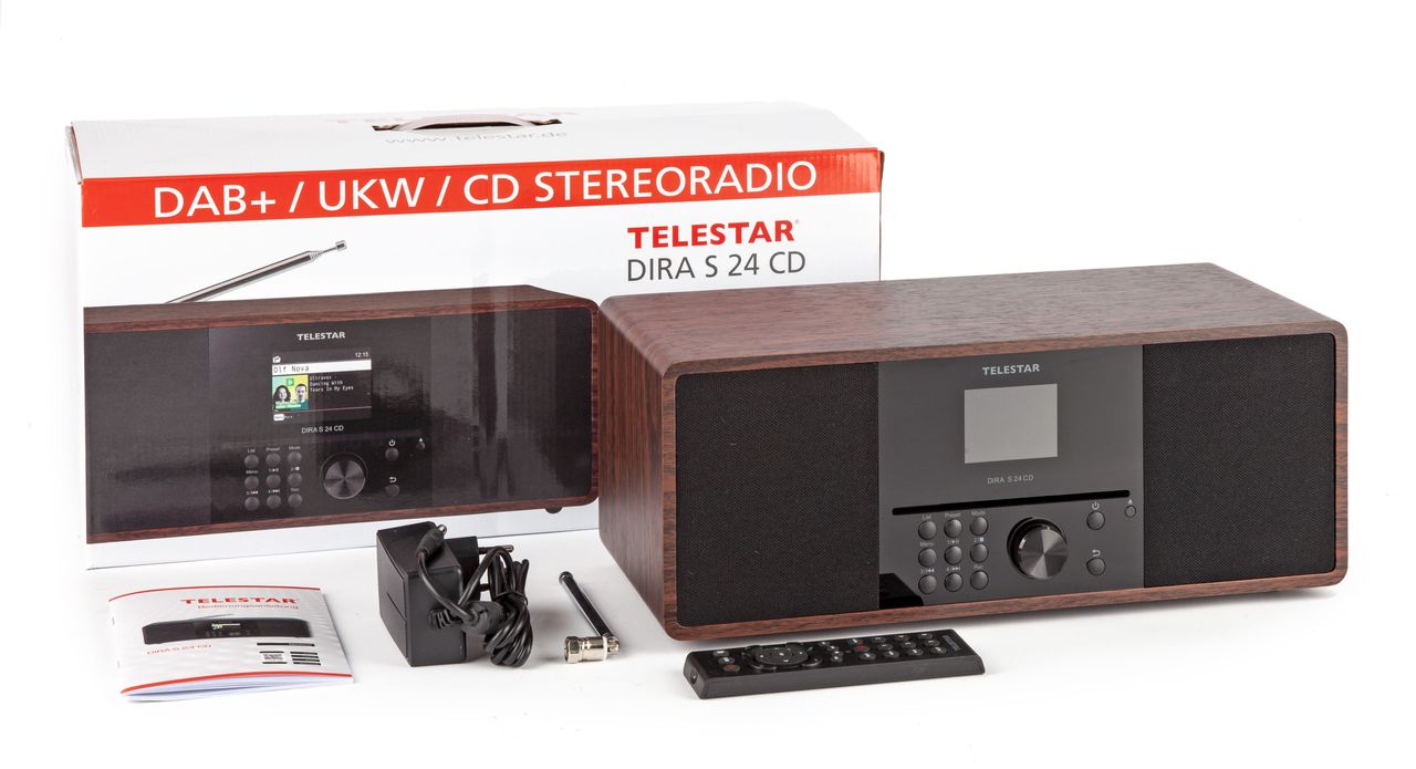TELESTAR DIRA DAB /UKW Stereo Radio mit Bluetooth S 24 CD holzoptik