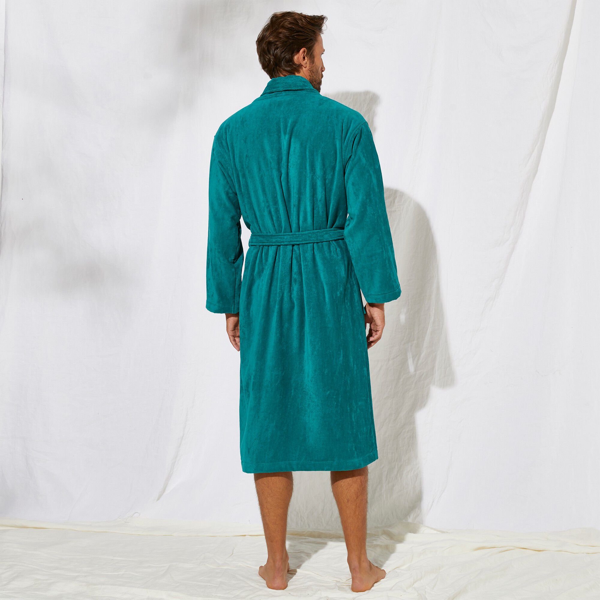 Peignoir mixte adulte éponge velours col châle
