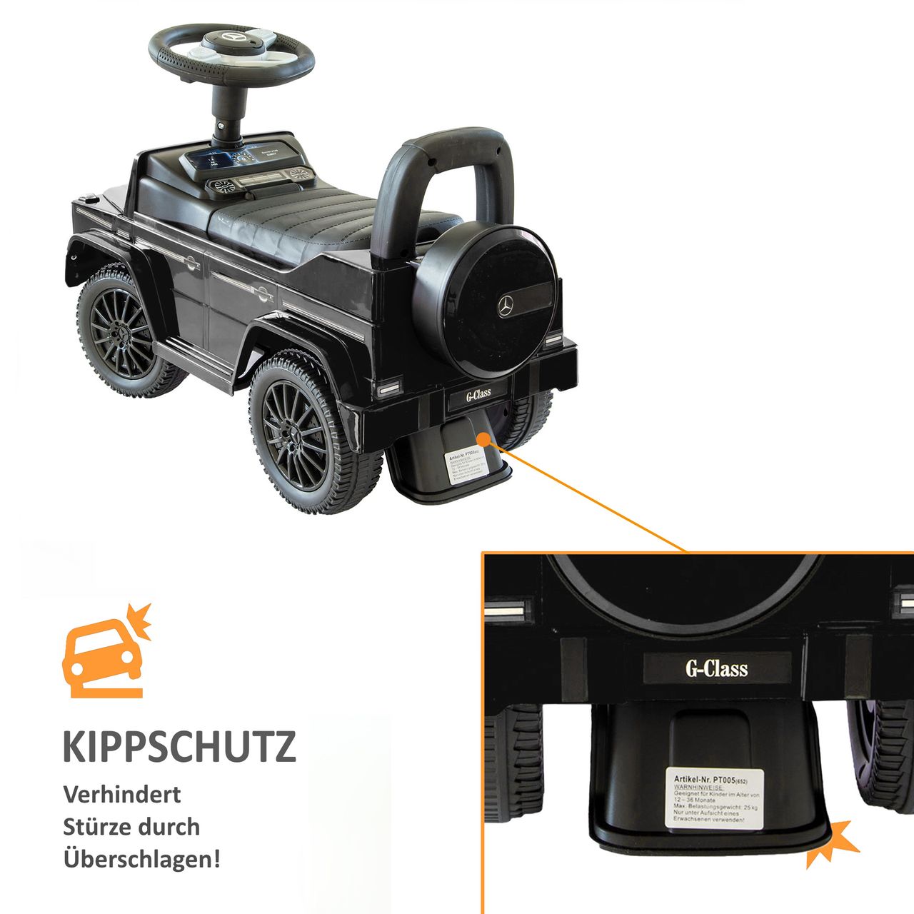 Lemodo Rutscherauto Mercedes G350d, schwarz