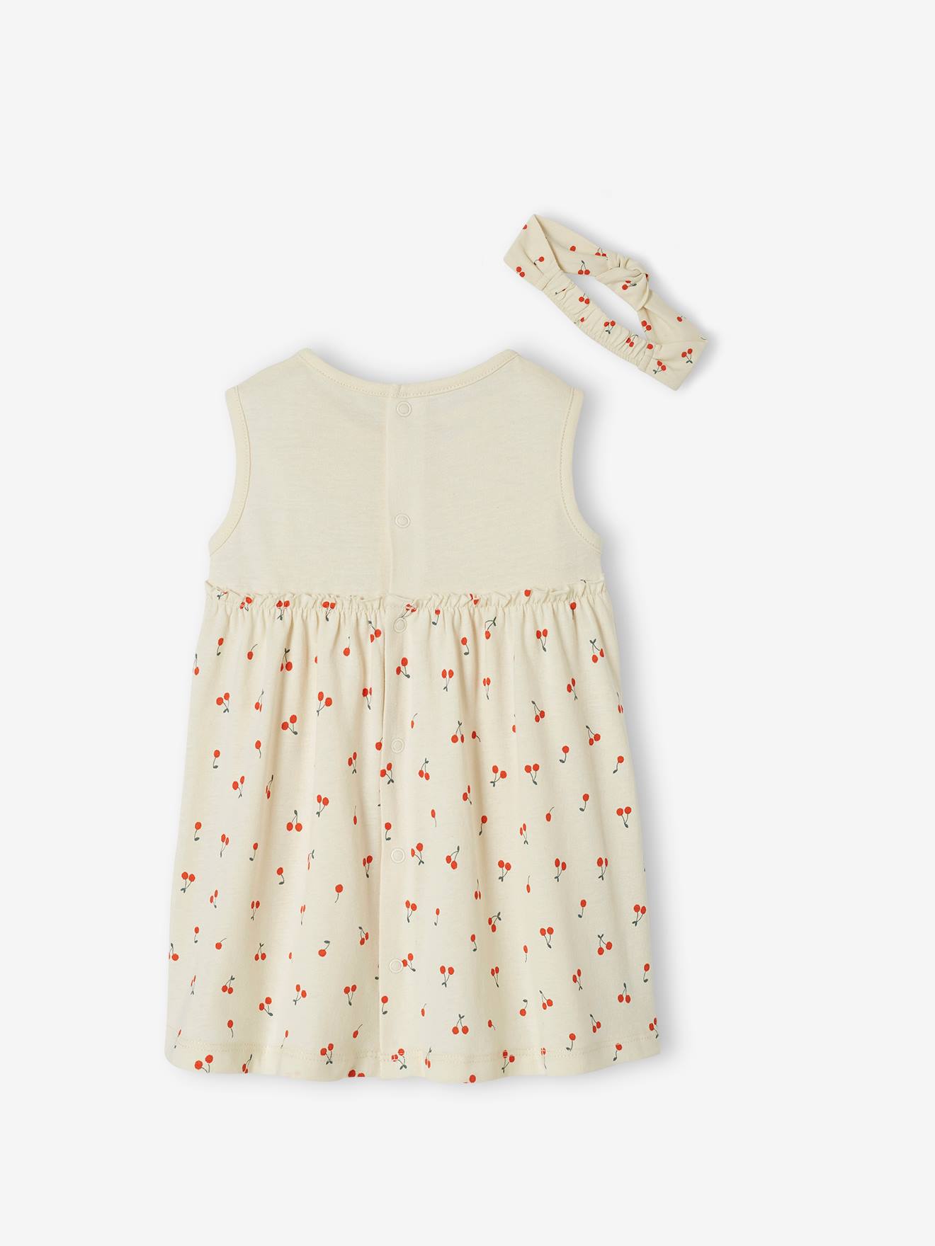 Robe et bandeau assorti bébé fille écru