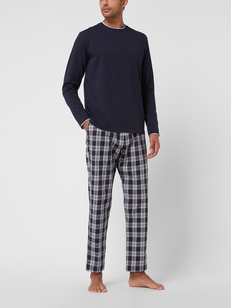 Pyjama aus Baumwollmischung in dunkelblau