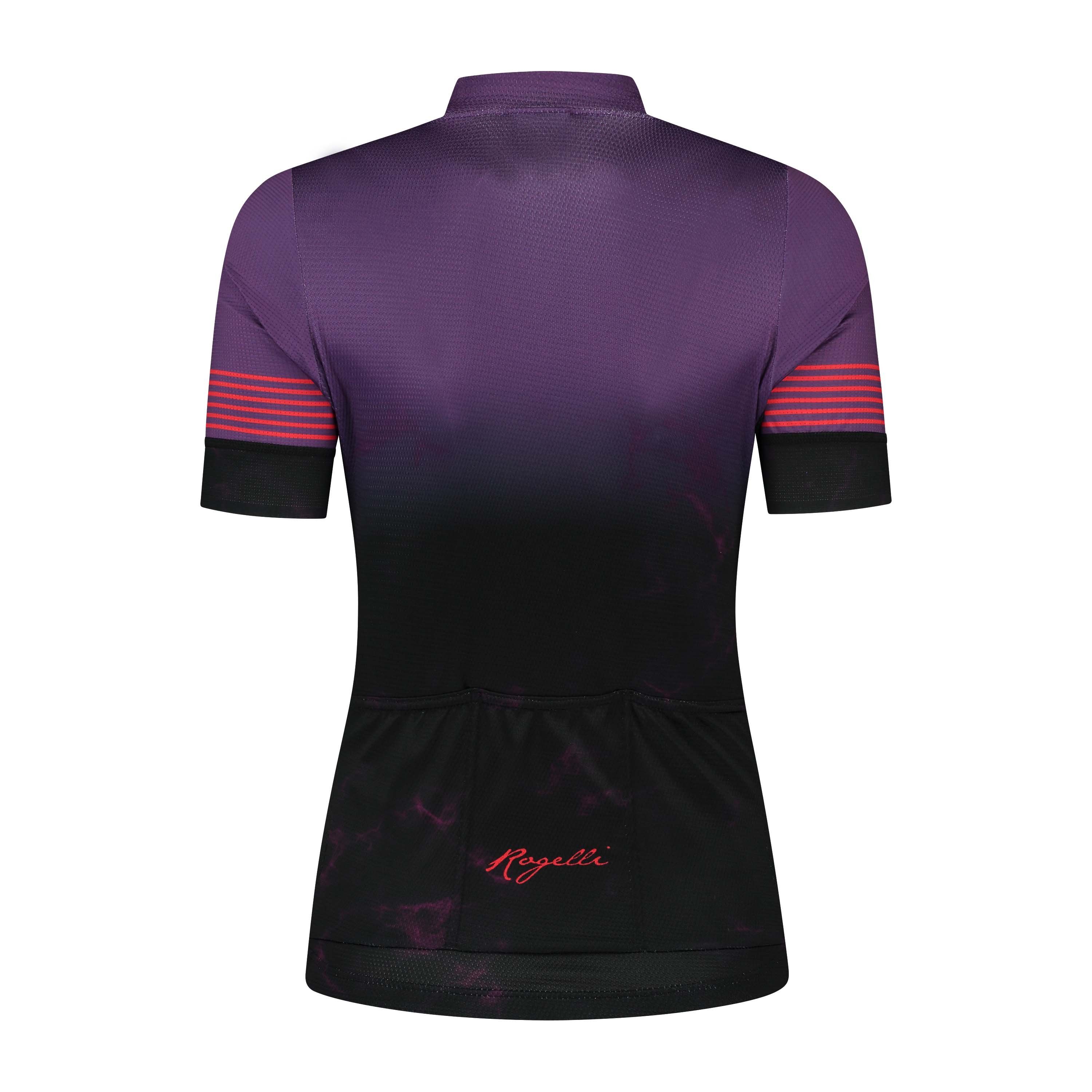 Rogelli Marble Lila/Rot Damen Radtrikot Kurzarm