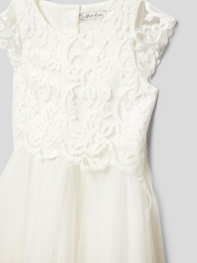Kommunionskleid mit Spitzenbesatz in offwhite