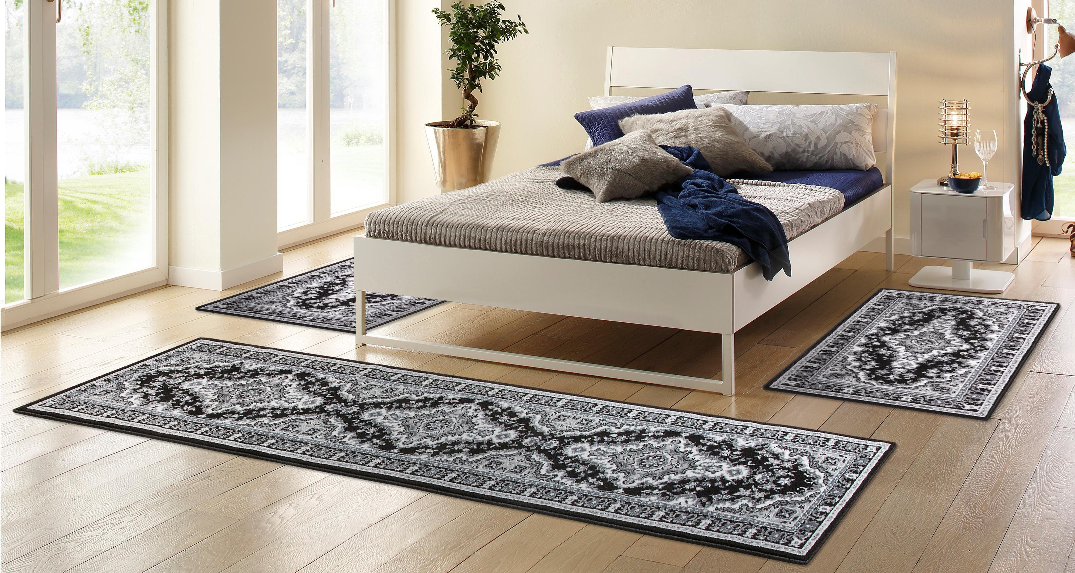 Bettumrandung Oriental Home affaire, Höhe 7 mm, (3-tlg), Läufer-Set, Kurzflor, Orient-Optik, mit Bordüre, pflegeleicht, elegant