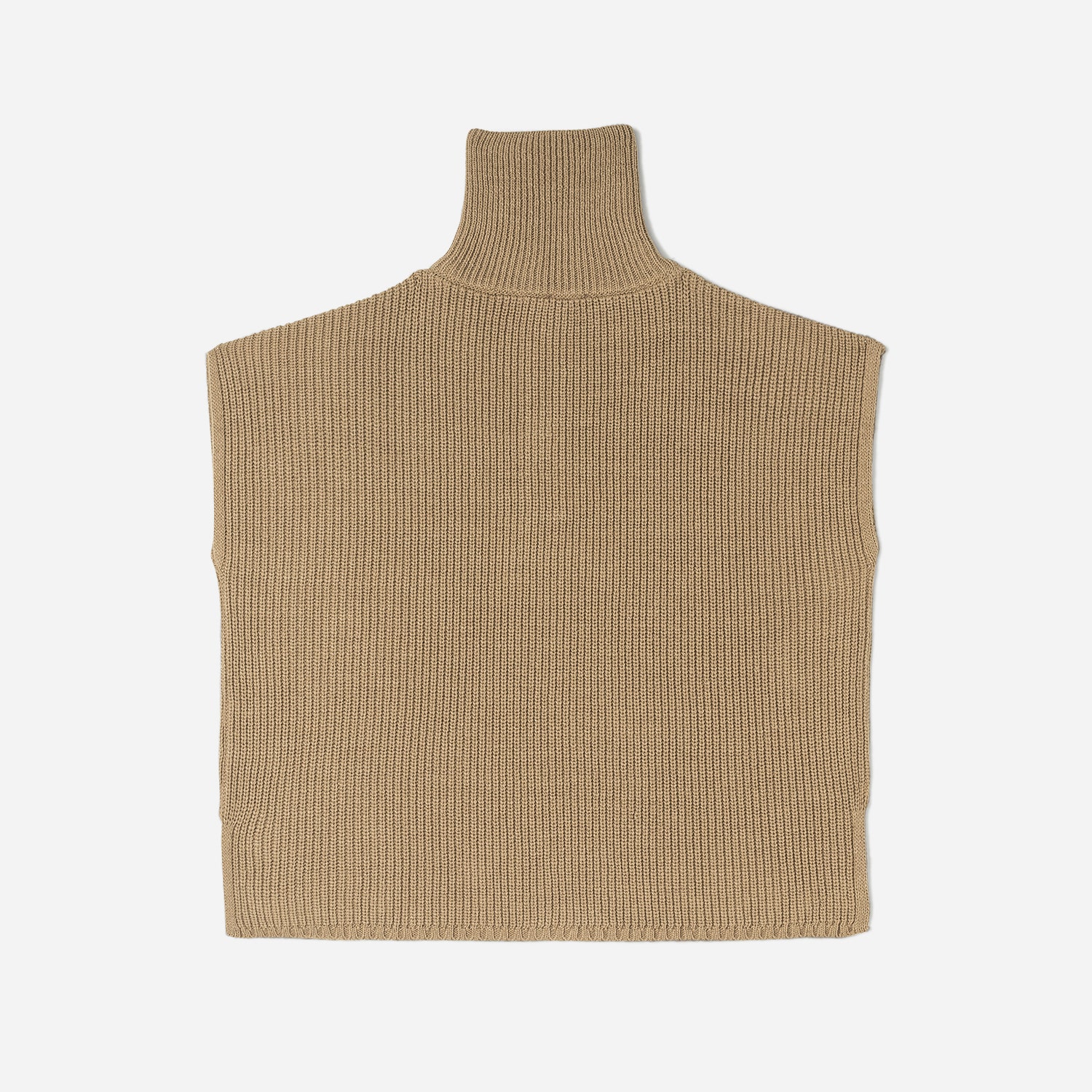 Pull-cape TEXTO beige en tricot à col camionneur - taille unique