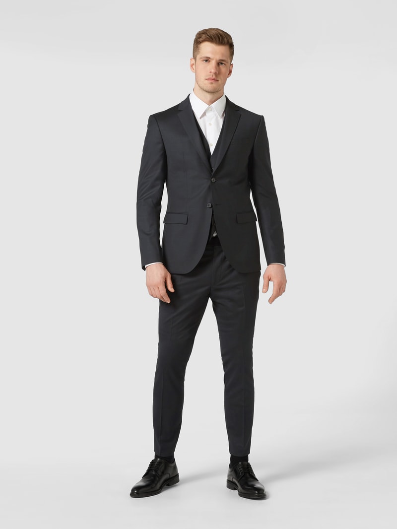 Super Slim Fit Anzughose aus Wolle Modell 'Gun' in schwarz
