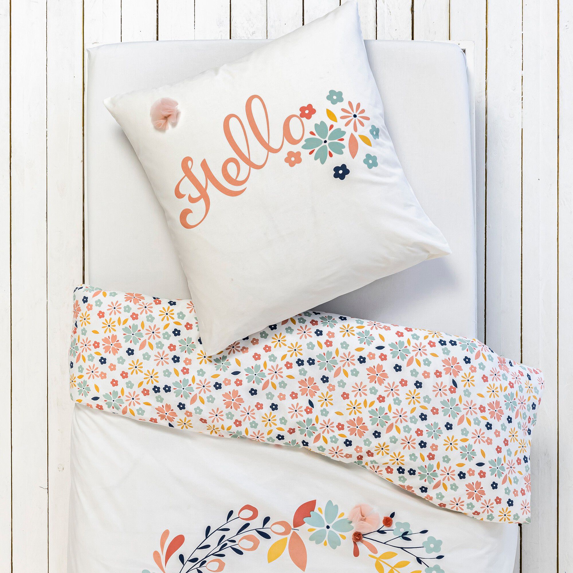 Parure de lit Hello fleurs tulle