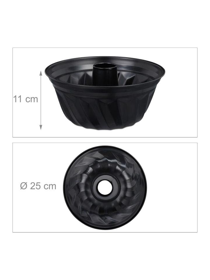 relaxdays Gugelhupfform in Schwarz - Ø 25 cm günstig kaufen onesize