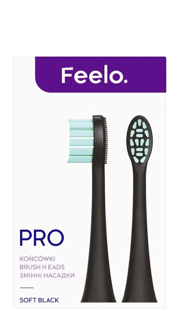 Feelo Pro sorte bløde soniske tandbørstehoveder