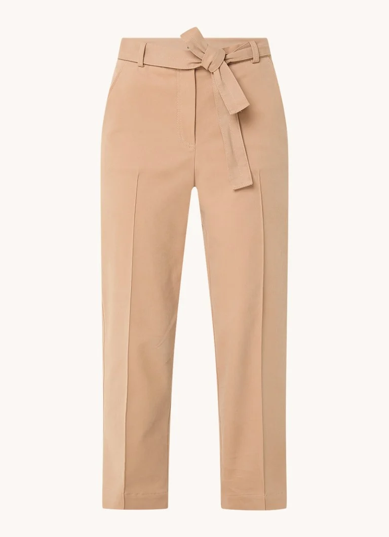 HUGO BOSS Tatepa high waist tapered fit cropped trousers with tie belt