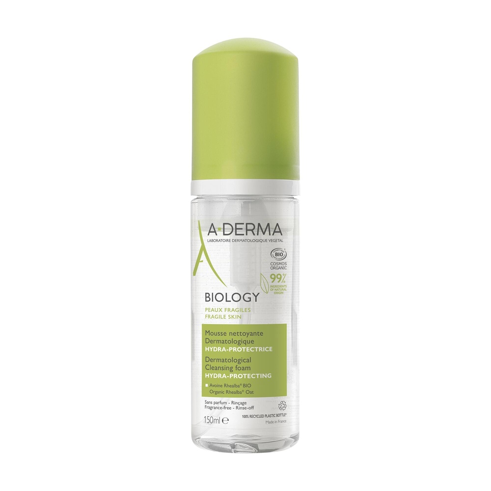 A-Derma Mousse nettoyante dermatologique hydra-p rotectrice BIOLOGY 150 ml Mousse nettoyante
