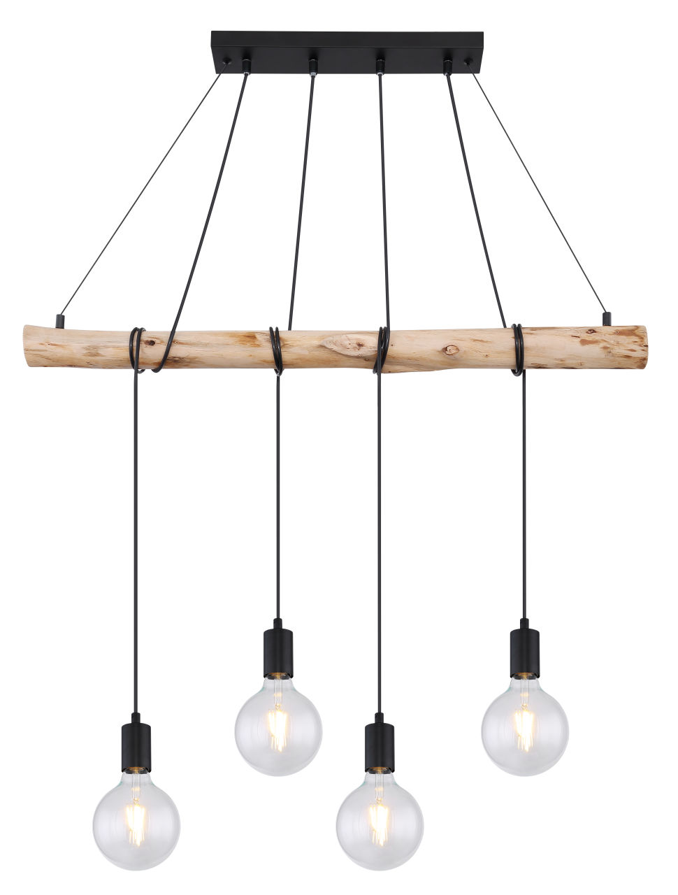 Globo Lighting - AUSTON - Hängeleuchte Metall schwarz matt, 4x E27