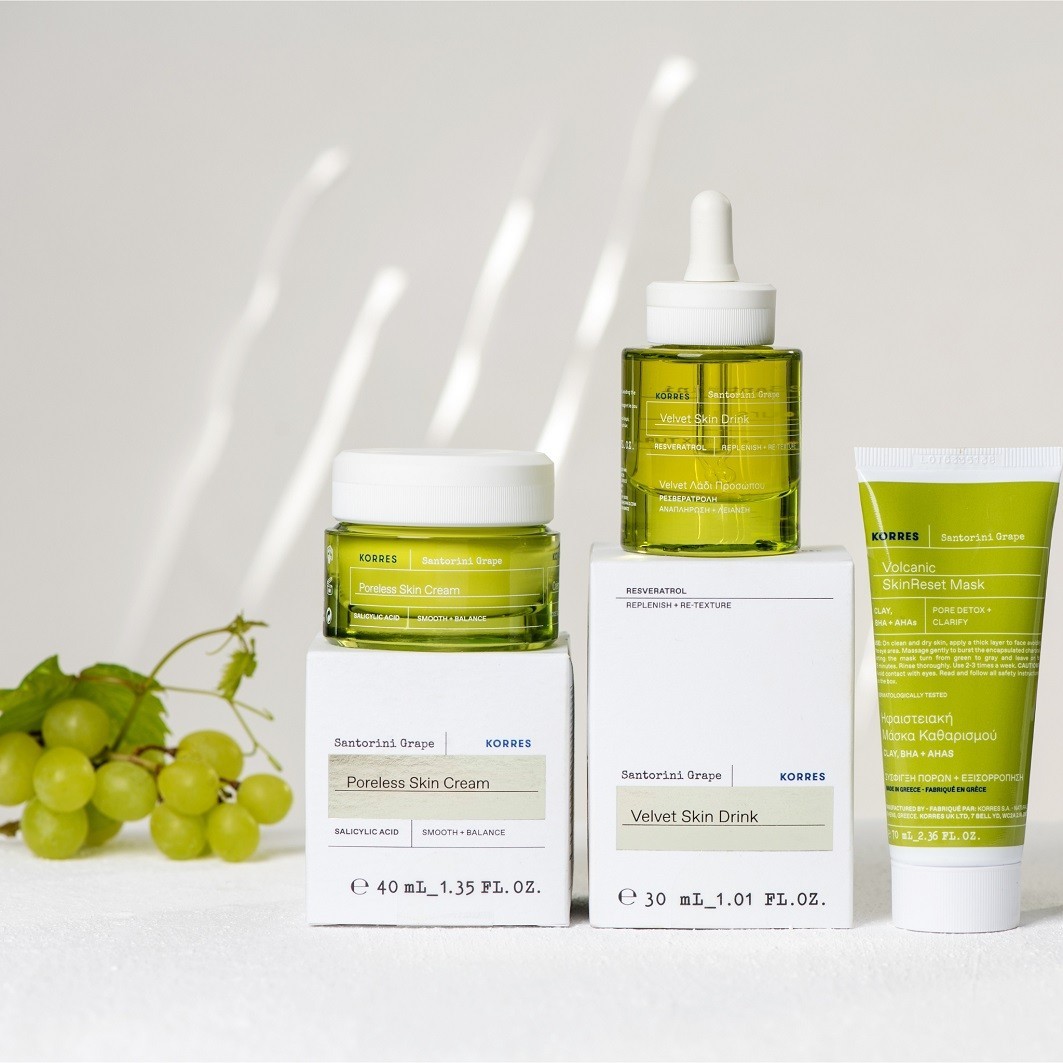 SANTORINI GRAPE Hautverfeinernde Maske mit Vulkansand