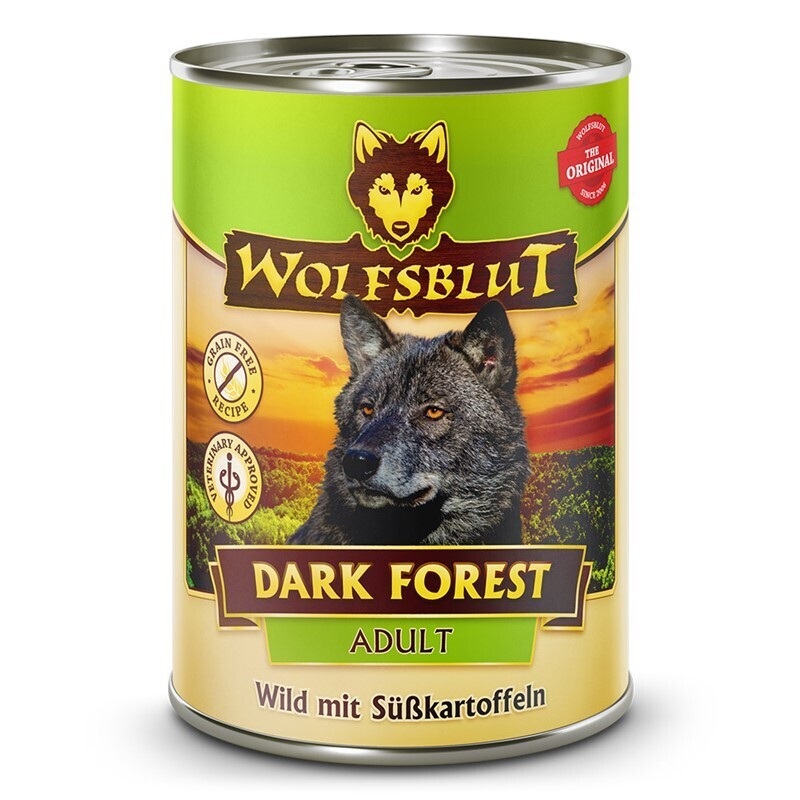 WOLFSBLUT Hundenassfutter WOLFSBLUT Adult Dark Forest - Wild mit Süßkartoffel - 6x395g