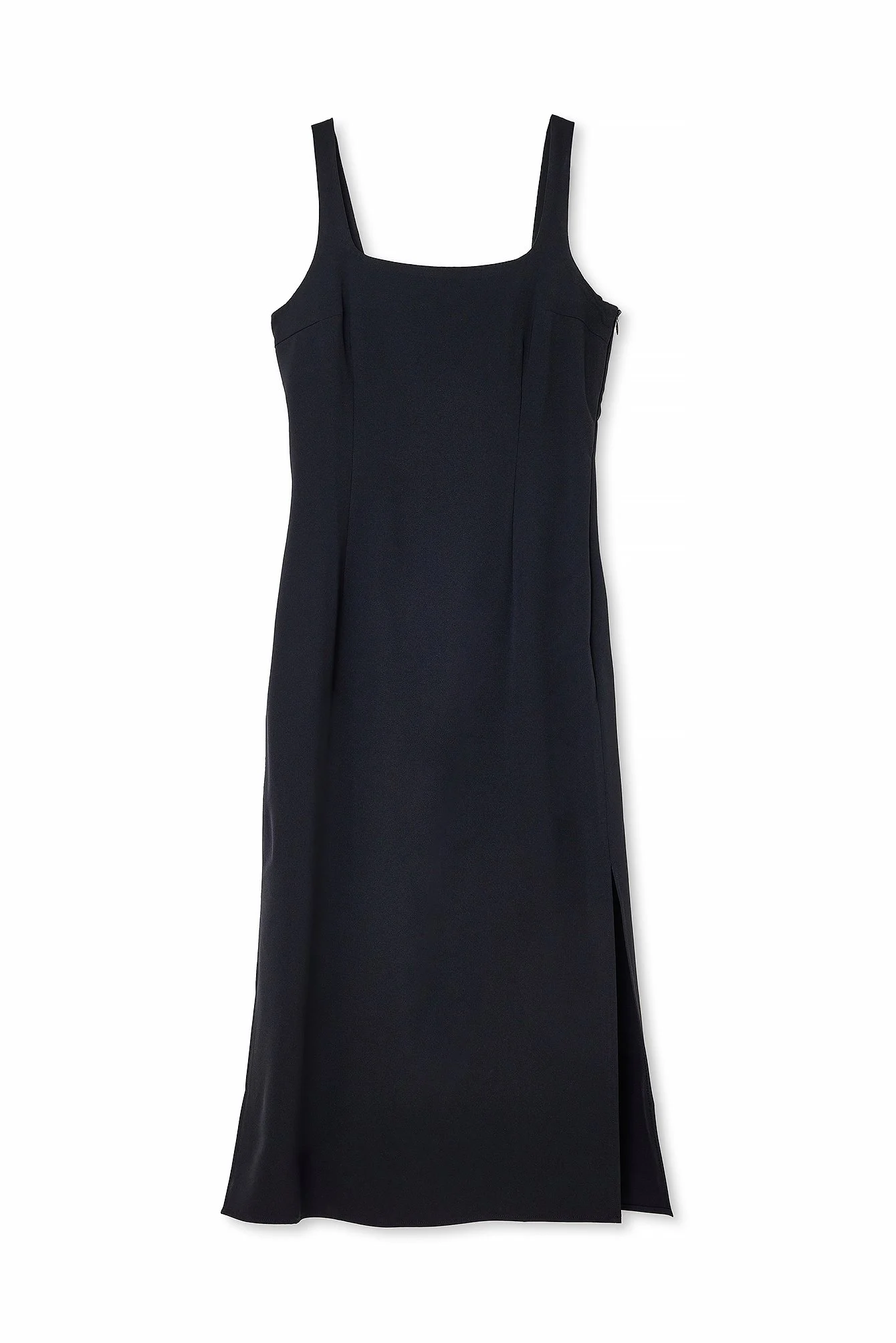 Eng anliegendes Midikleid mit eckigem Ausschnitt