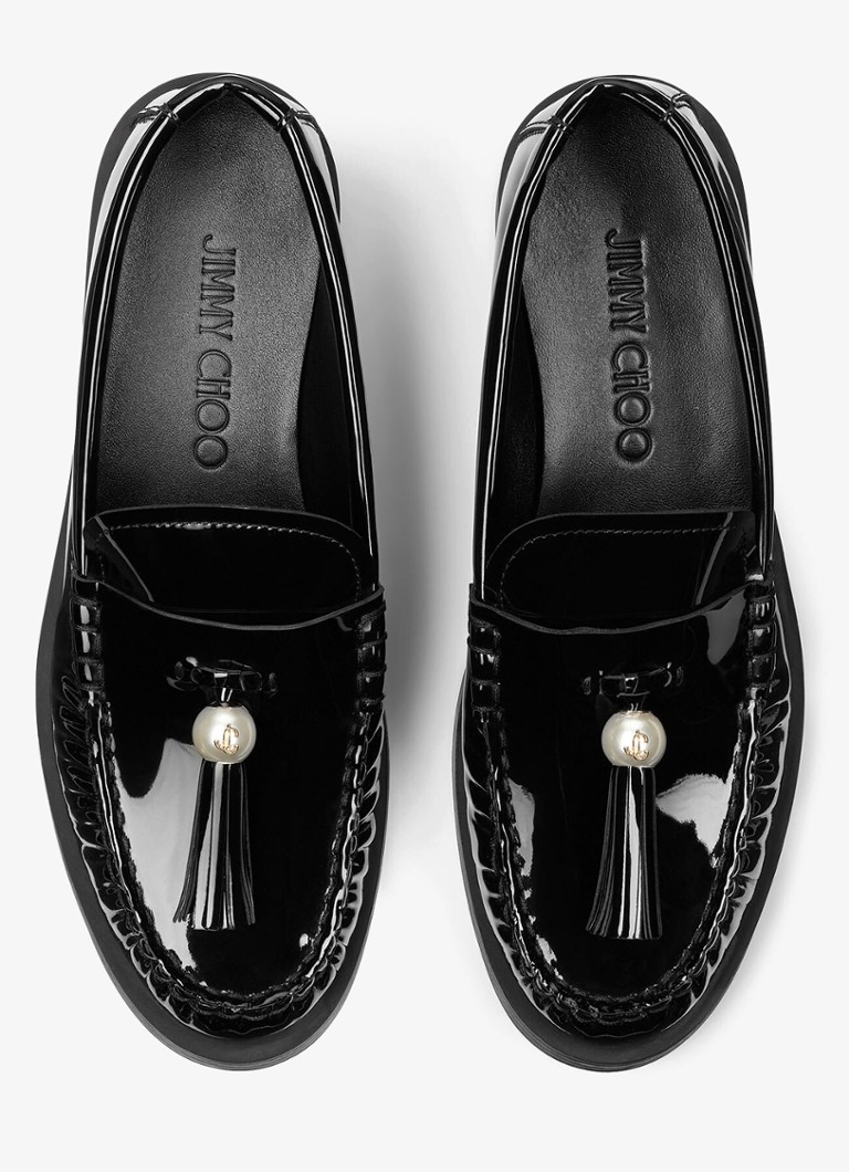Jimmy Choo Addie lakotas ādas mokasīni