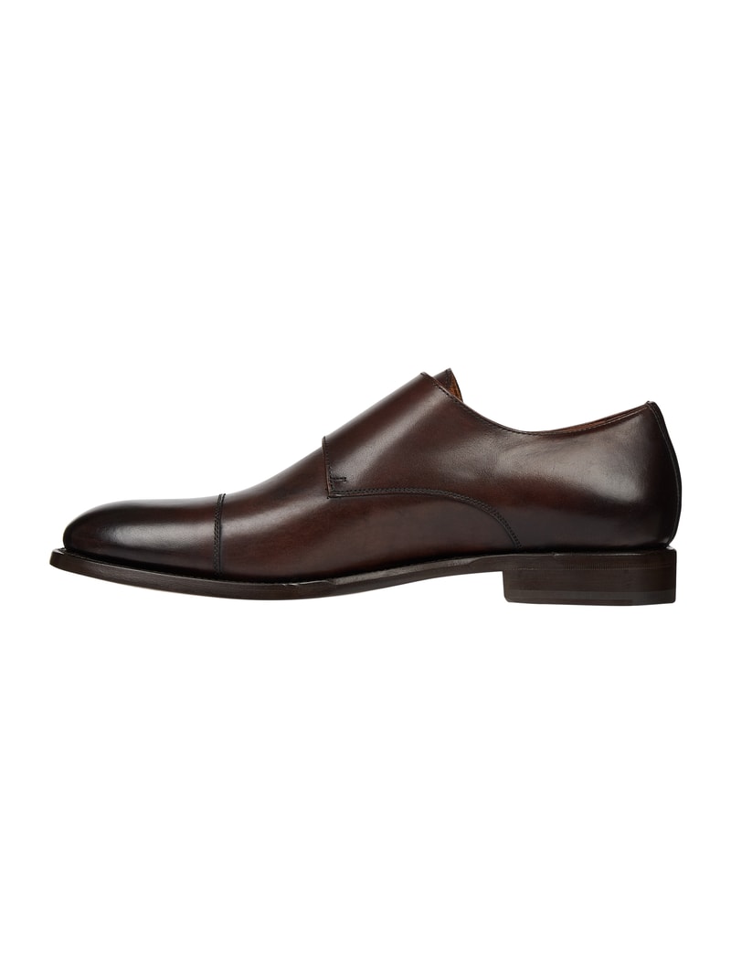 Double Monk Straps aus Leder in dunkelbraun