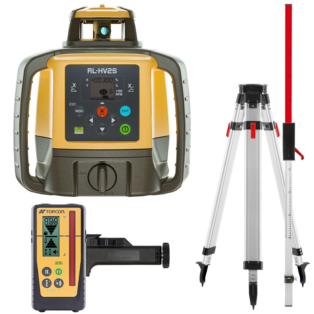 „Topcon 1051612-24Set RL–HV2S + LS-100D Set_“ daugiafunkcis statybinis lazeris su dvigubu pasvirimu