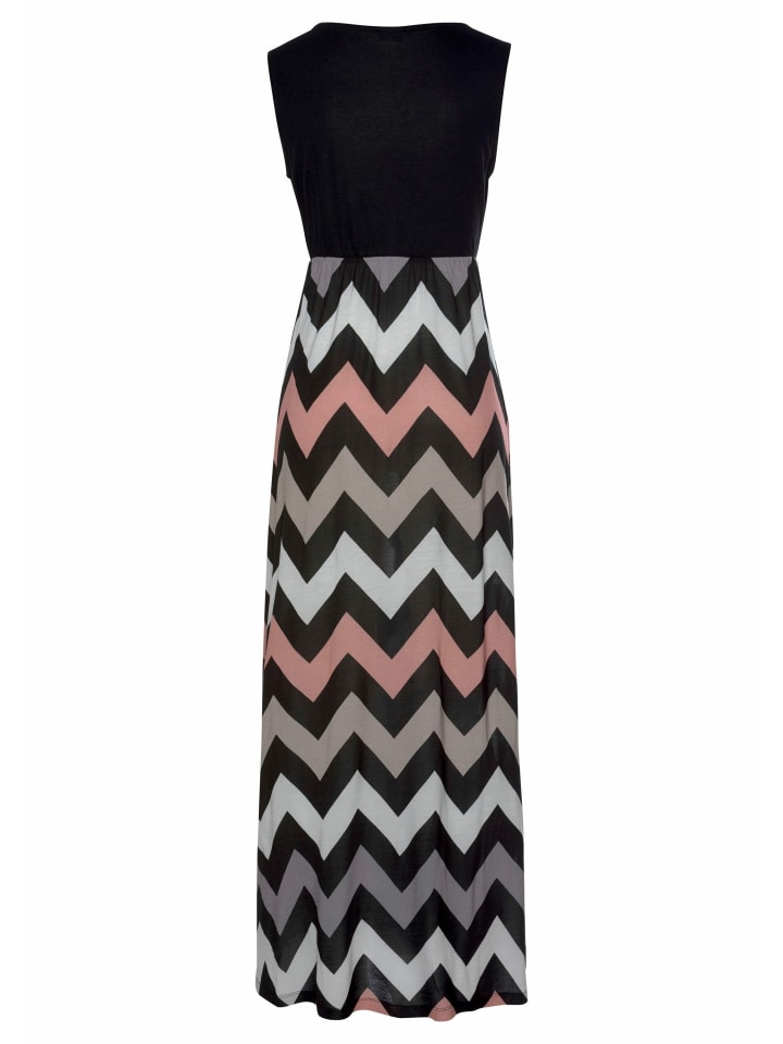 LASCANA Maxikleid in schwarz-rose-creme-taupe günstig kaufen