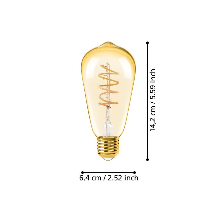 EGLO E27 LED Filament Leuchtmittel Amber