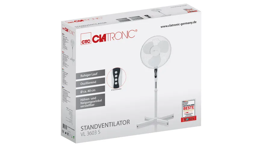 CLATRONIC Standventilator VL3603S weiß