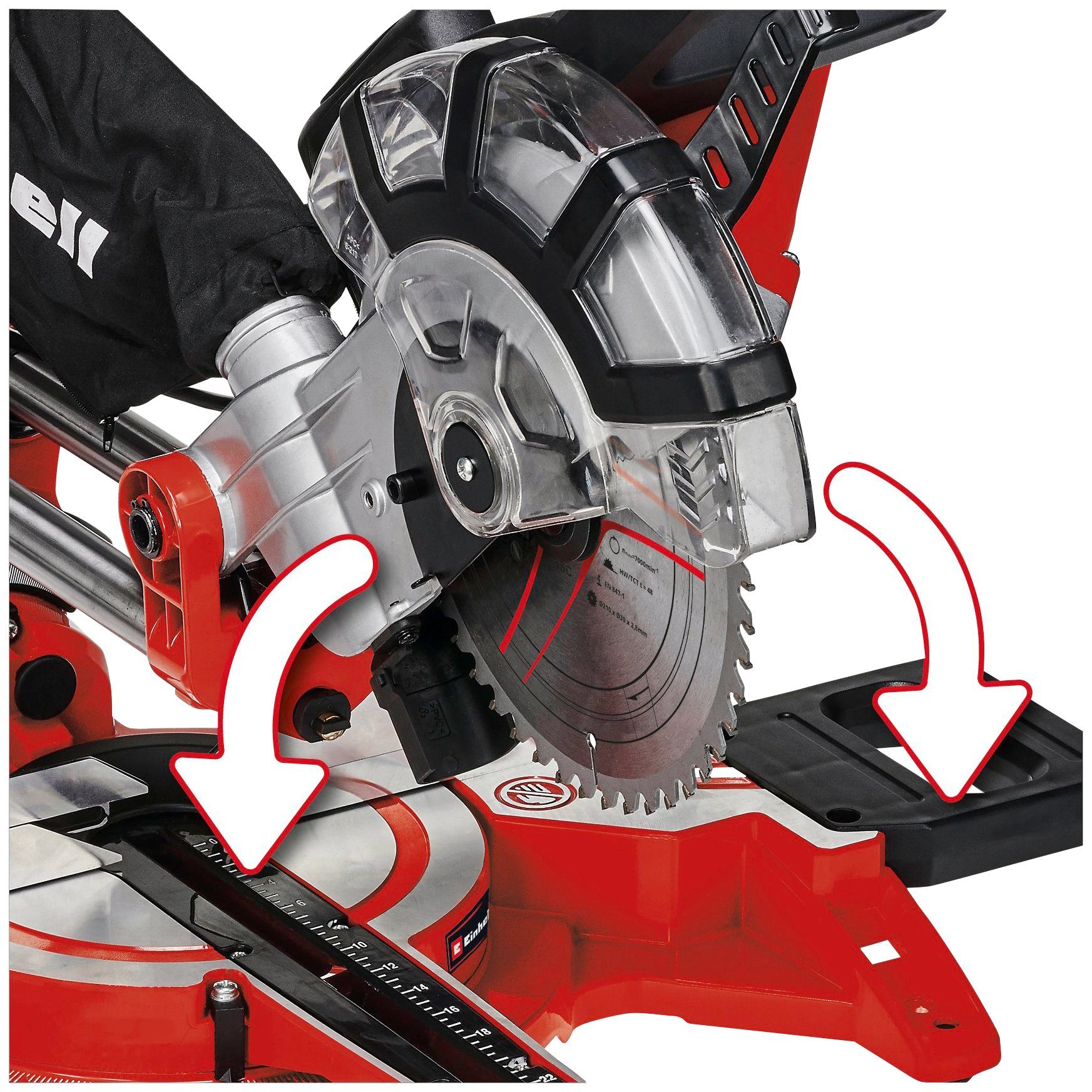 Einhell Zug-, Kapp- und Gehrungssäge TC-SM 2131/1 Dual, 1500 W, 4900 U/min, Präzisions-Sägeblatt